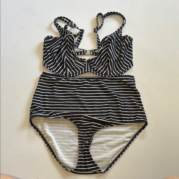 Bravissimo Swim White And Blue Striped Bikini Set Poshmark